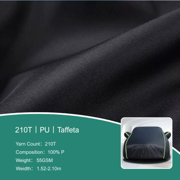 210t polyester taffeta fabric with pu coating