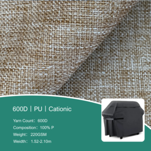 600d cationic polyester oxford fabric with pu coating